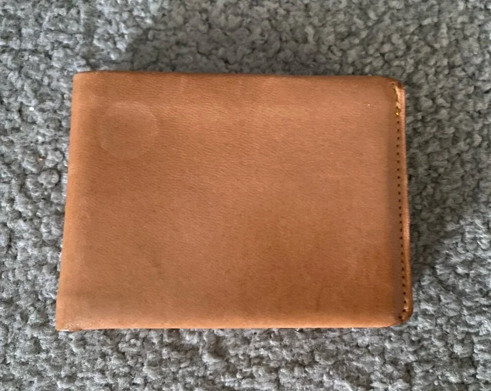 Psalm 46:1 Bible Scripture Wallet Cognac Leather Embossed Design Free Shipping